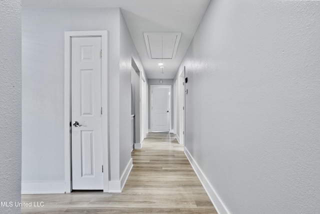 hallway featuring light wood-type flooring