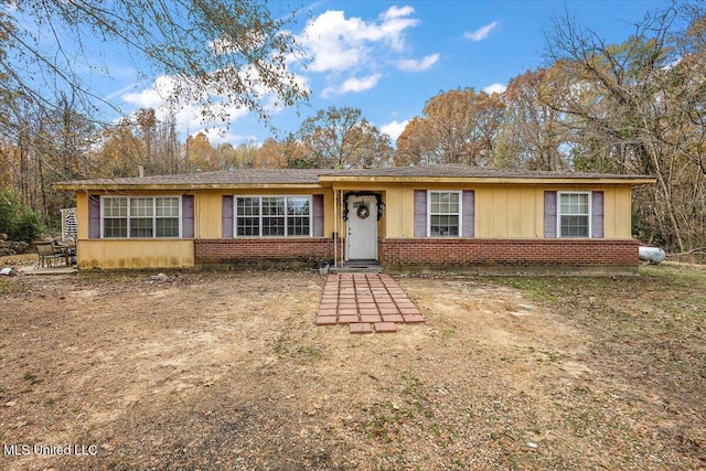 view of single story home