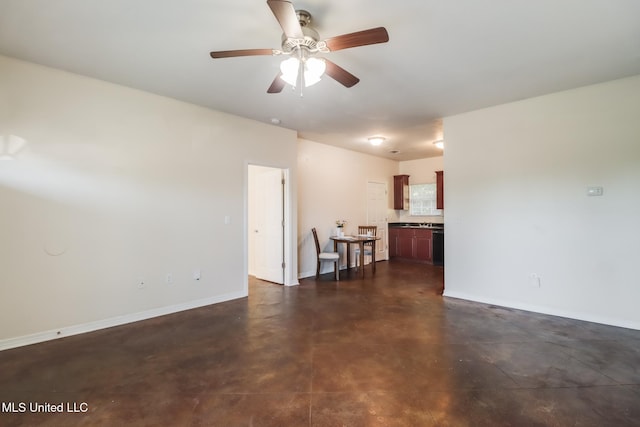 spare room featuring ceiling fan