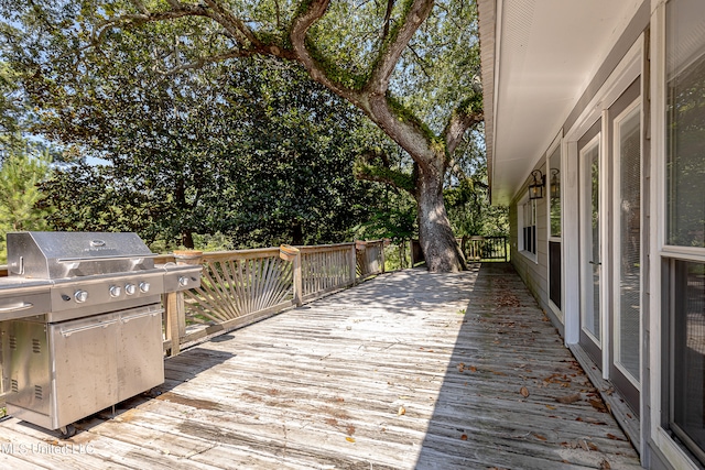 view of wooden deck