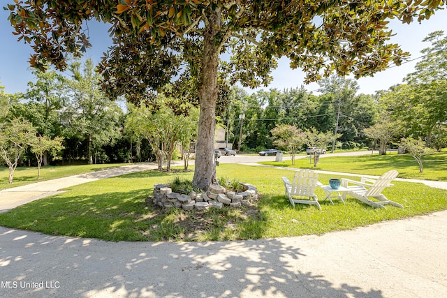 view of home's community featuring a yard