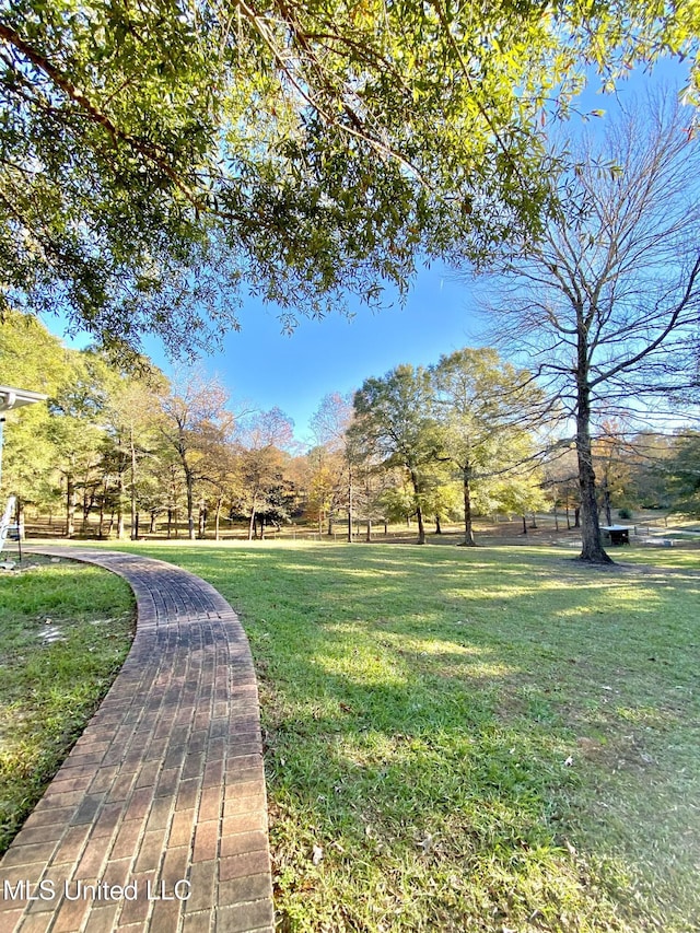 view of home's community with a lawn