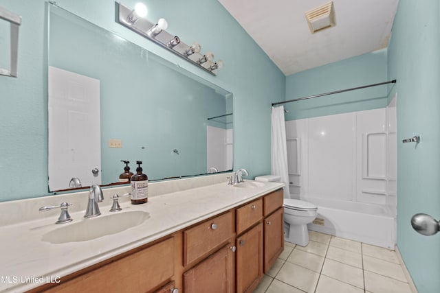 224 Clarence Ave, Pass Christian, MS 39571 - full bathroom with tile patterned flooring, toilet, bathtub / shower combination, and double vanity