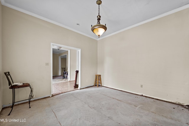 224 Clarence Ave, Pass Christian, MS 39571 - empty room with crown molding, baseboards, and concrete flooring