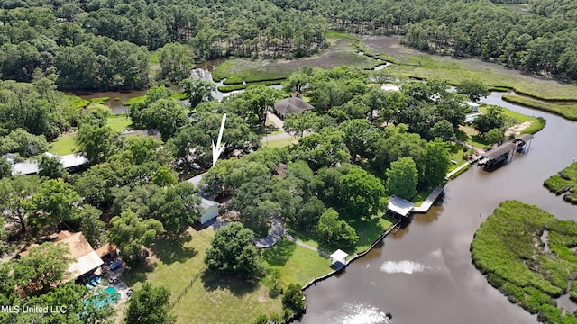 2508 Orrell Dr, Gautier, MS 39553 - aerial view of property's location featuring a large body of water and a forest