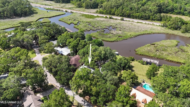 2508 Orrell Dr, Gautier, MS 39553 - aerial overview of property's location featuring a large body of water