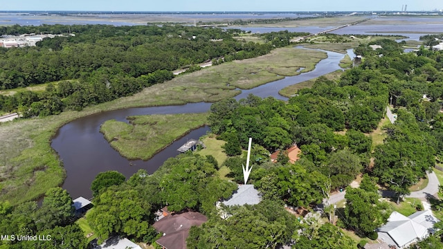 2508 Orrell Dr, Gautier, MS 39553 - aerial overview of property's location with a large body of water