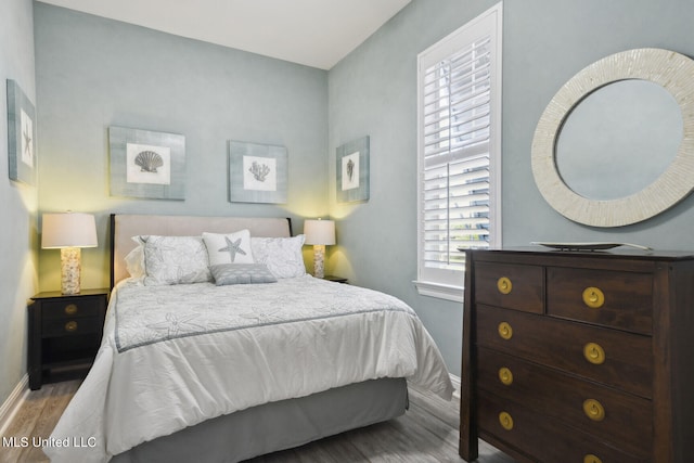 bedroom featuring light hardwood / wood-style flooring