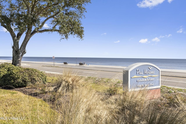 view of water feature featuring a view of the beach