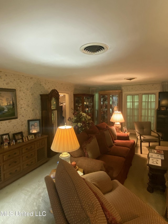210 Colonial Cir, Jackson, MS 39211 - living area featuring carpet and wallpapered walls