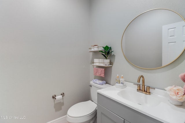 bathroom with toilet and vanity