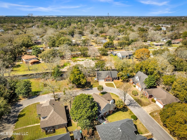 drone / aerial view with a residential view