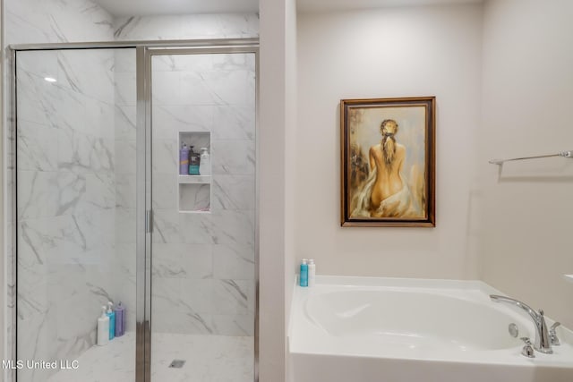 87139 Highpoint Dr, Diamondhead, MS 39525 - bathroom with a garden tub and a stall shower