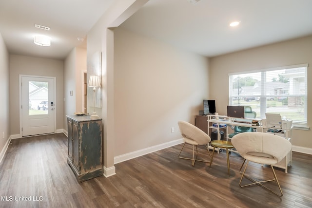 87139 Highpoint Dr, Diamondhead, MS 39525 - office space with dark wood-style flooring and plenty of natural light