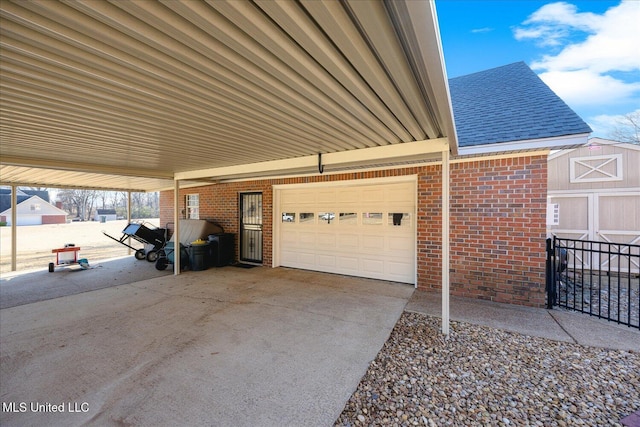 view of garage