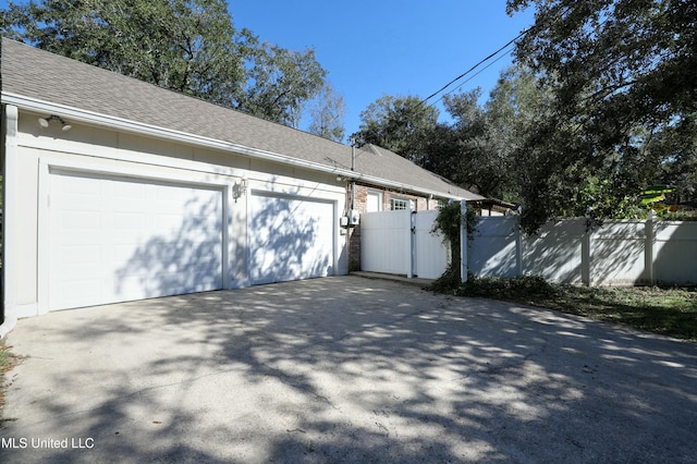 view of garage