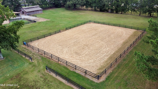 bird's eye view featuring a rural view