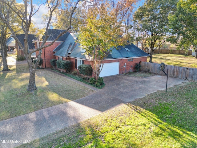 exterior space with a front lawn