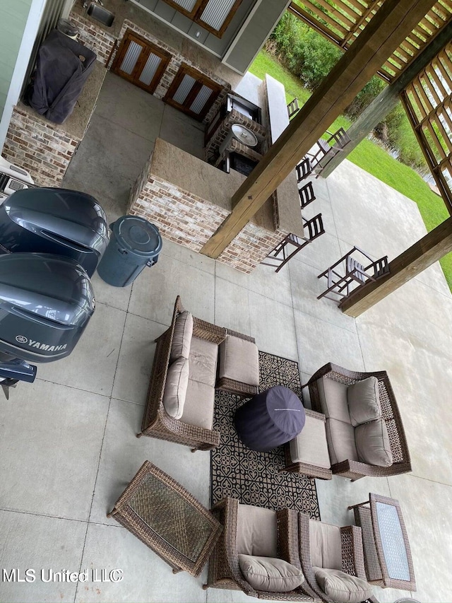 living room featuring a wealth of natural light