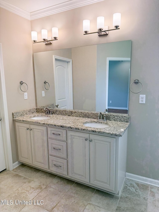 3041 Brambleberry Cv, Southaven, MS 38672 - full bath featuring ornamental molding and double vanity