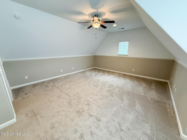 3041 Brambleberry Cv, Southaven, MS 38672 - bonus room featuring ceiling fan, carpet floors, and vaulted ceiling
