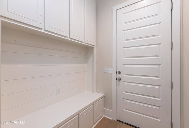 mudroom featuring hardwood / wood-style floors