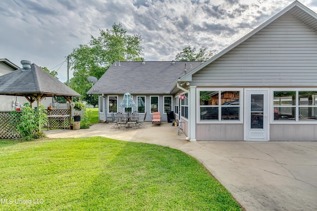 218 Harbor Ln, Brandon, MS 39047 - back of property with a patio, a lawn, and a gazebo
