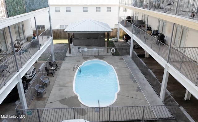 183 Mcdonnell Ave Unit 305, Biloxi, MS 39531 - view of pool with a gazebo, a fenced backyard, and a patio area