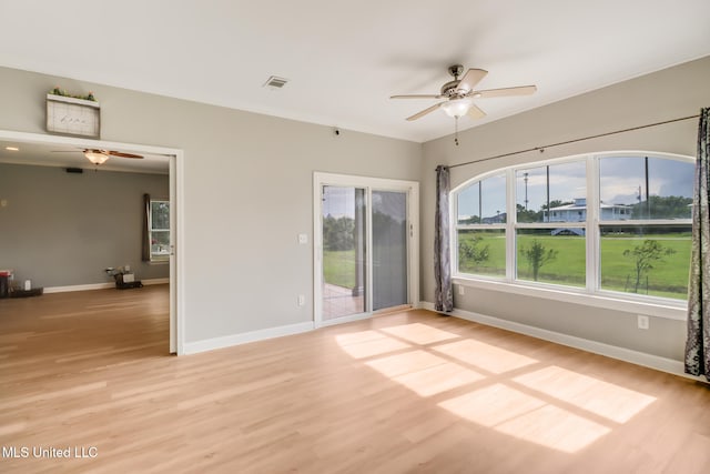 103 Buena Vista Dr, Long Beach, MS 39560 - spare room with a ceiling fan and light wood finished floors