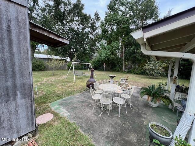 view of patio / terrace featuring a playground