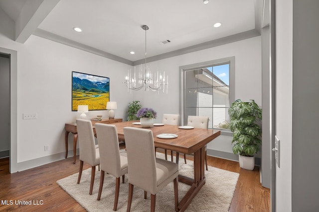103 Grayson Way, Madison, MS 39110 - dining room with a chandelier, recessed lighting, light wood-style floors, and baseboards