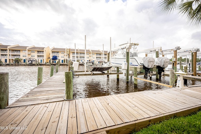 2421 Beachview Dr Unit H2, Ocean Springs, MS 39564 - dock area with boat lift, a water view, and a residential view