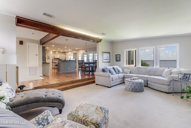 435 Christi Ln, Biloxi, MS 39531 - living area featuring recessed lighting and wood finished floors