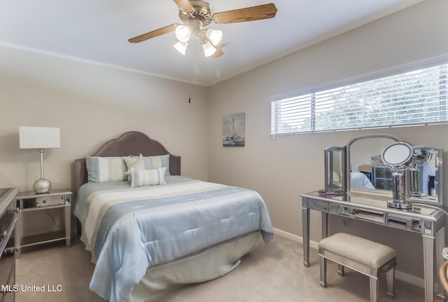 435 Christi Ln, Biloxi, MS 39531 - carpeted bedroom with ornamental molding and ceiling fan