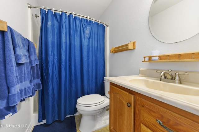 full bathroom with vanity and toilet