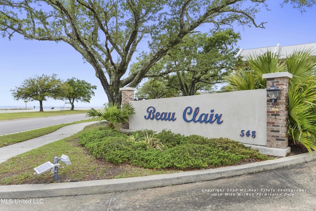 view of community sign