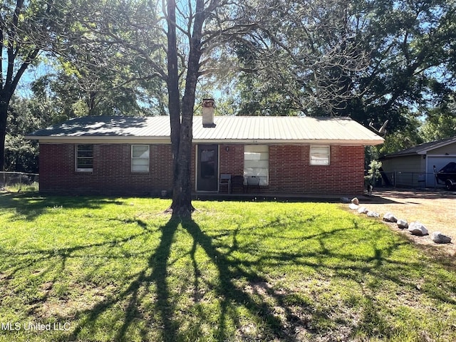 206 Shields Ave, Pelahatchie, MS 39145 - single story home featuring brick siding and a chimney