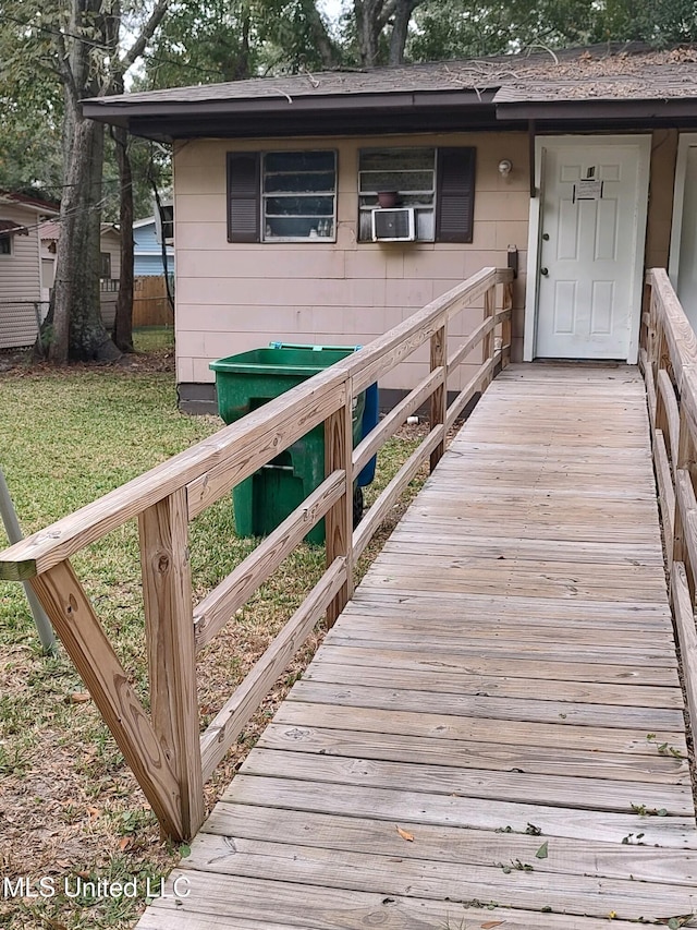 exterior space featuring a deck