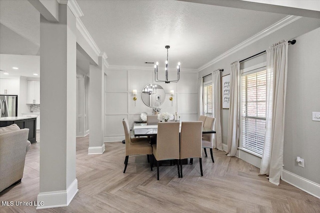 136 S Cypress Lake Blvd, Madison, MS 39110 - dining area with a chandelier and ornamental molding