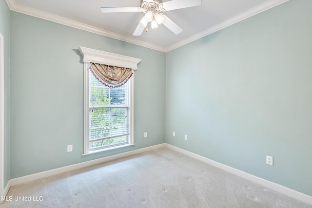 136 Sea Oaks Blvd, Long Beach, MS 39560 - unfurnished room with carpet, crown molding, and a ceiling fan