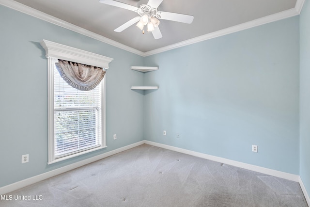 136 Sea Oaks Blvd, Long Beach, MS 39560 - unfurnished room with carpet flooring, ornamental molding, and a ceiling fan
