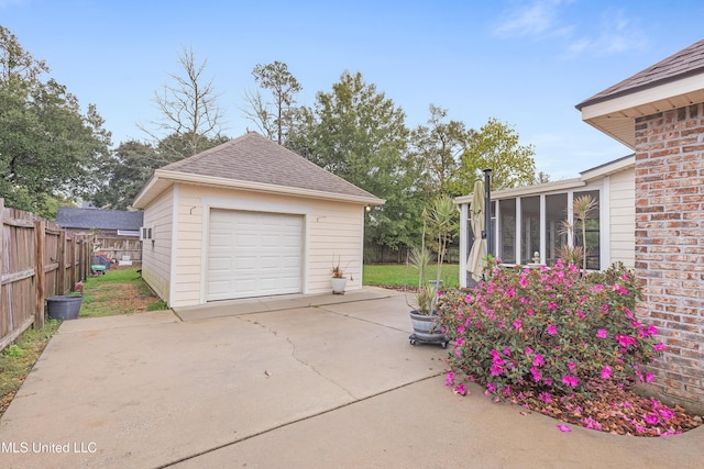 view of garage