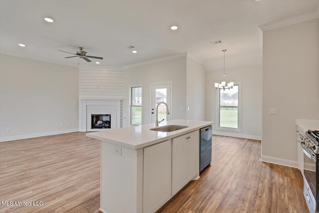 421 Baleigh Way, Canton, MS 39046 - kitchen with a sink, stainless steel appliances, light wood-style flooring, light countertops, and baseboards