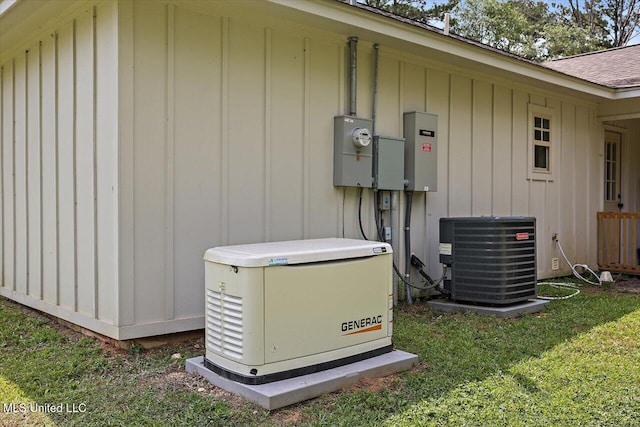 3341 Simpson Highway 13, Mendenhall, MS 39114 - exterior view of a power unit, central air condition unit, and board and batten siding