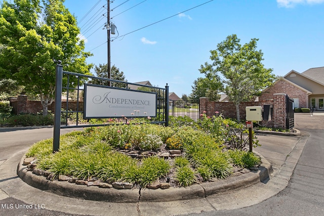 view of community sign