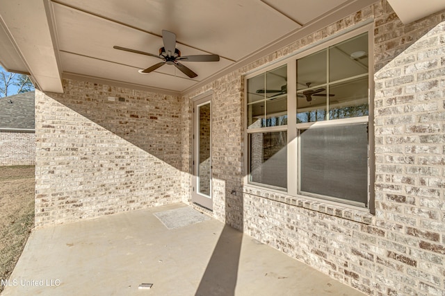 view of patio / terrace with ceiling fan