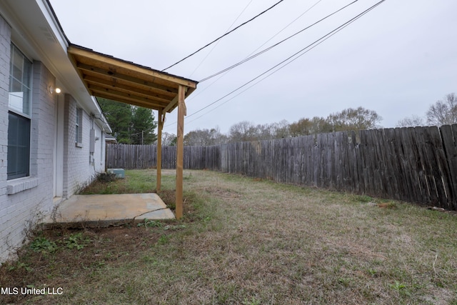 view of yard featuring a patio