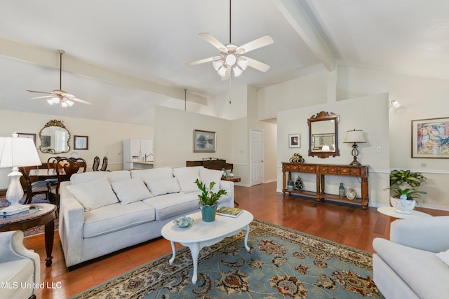 6658 Ahekolo Cir, Diamondhead, MS 39525 - living area featuring ceiling fan and wood finished floors