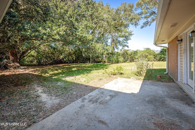 view of yard with a patio area