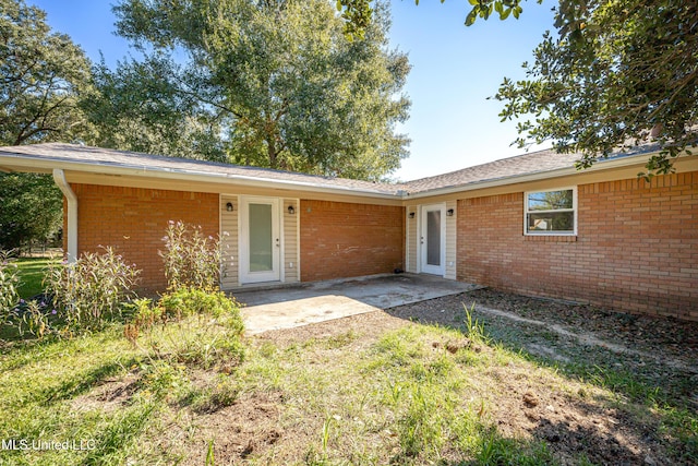 rear view of house with a patio area